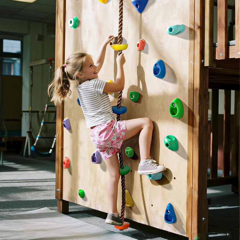 TOPNEW 30PCS Rock Climbing Holds with 6.56FT Climbing Rope - Climbing Rocks for Indoor/Outdoor Kids Adults Rock Wall, Play Set & Playground Gym - Image 5